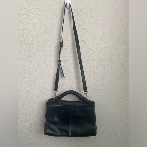 Vintage Fossil Black Leather Top Handles & Crossbody/Shoulder Purse Bag - Picture 2 of 16